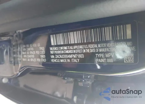 2021 Jeep Renegade 80Th Anniversary 4X4 из США, поврежденный, VIN ZACNJDBB4MPM71803